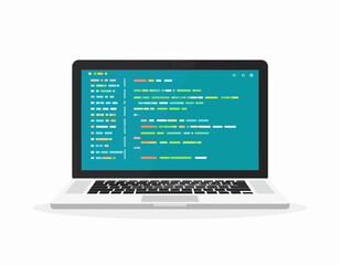 Open Laptop Displaying Programming Code.