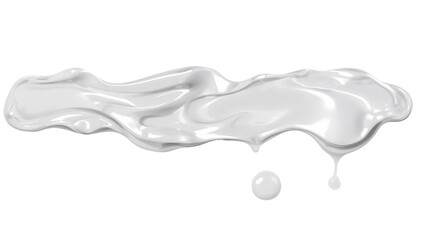 Wall Mural - dynamic liquid flow of glistening white paint on isolated transparent presentation for modern