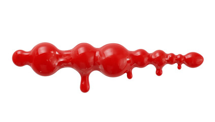 Wall Mural - abstract viscous red substance with globular structure, dribbling liquid on transparent isolated