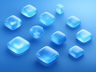 abstract blue cubes