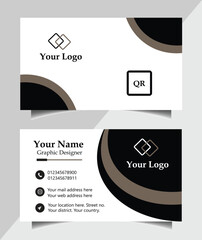 Modern business card design with logo and qr code