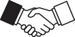 © Muntaha Studio - A black and white vector illustration of a handshake.