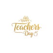 © Shipra - Happy teachers day golden calligraphy isolated on white background