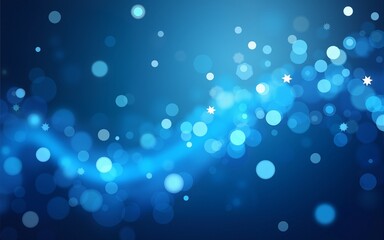 Wall Mural - Abstract Blue Bubbles Stars Swirling Festive Background Design. High quality
