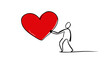 ©  MST RABEYA  BEGUM - Red heart doodle with white outline love simple