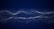 © Tumini - Abstract Digital Waveform Data Visualization with Glowing Particles on a Dark Blue Background - Futuristic Technology Concept