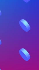 Sticker - animation of blue circles repeated on purple background