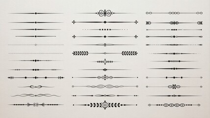 collection of elegant decorative ornamental dividers and borders