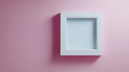 Wall Mural - minimalist white frame on pastel pink wall