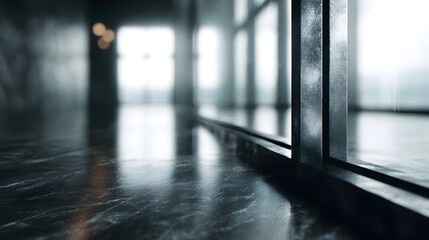 Wall Mural - minimalist metal frame with sharp reflections in a modern interior