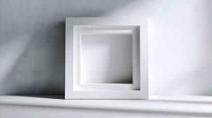Wall Mural - square empty frame against a white studio background