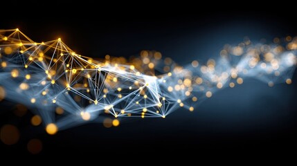 Abstract network of glowing points and lines