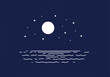 © Hox - Night seascape sea waves under the stars and moon; perfect for web design