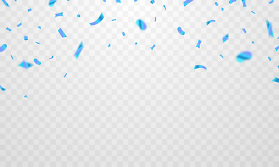 Wall Mural - Luxury blue confetti pattern background, zigzag down for celebration. Vector illustration of festive decoration.