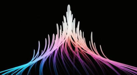 Canvas Print - abstract multicolor strands on black background