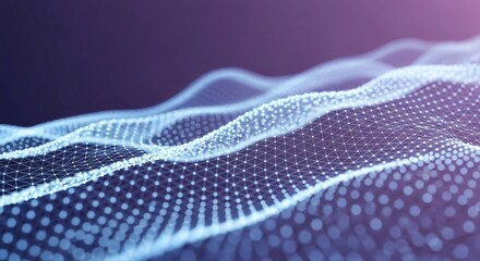 Wall Mural - Abstract network of glowing blue nodes and lines on a dark background