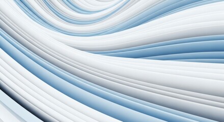 Wall Mural - abstract waves of blue and white lines