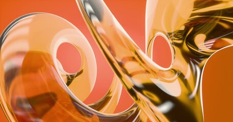 3d abstract background with orange glass	