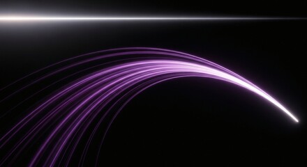 Canvas Print - streaking purple light trails against a dark background with a bright light source