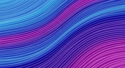 Canvas Print - wavy lines of blue and purple gradient