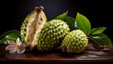 soursop fruit on a plain background