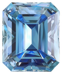 Wall Mural - PNG Radiant blue emerald-cut gemstone