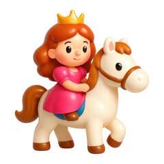 Wall Mural - png princess riding cute toy horse.
