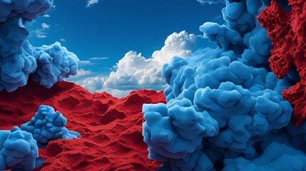 Wall Mural - 
blue and red background