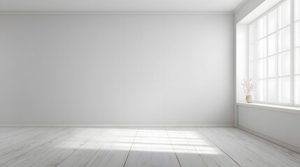 Wall Mural - minimal abstract light gray background for product presentation. soft window shadow and light overla