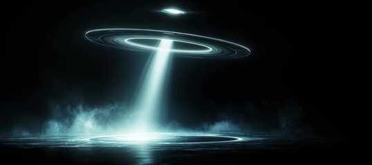 Wall Mural - ufo. unidentified flying object. alien plane. generative video ai technology.