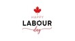 © MSTHIRAMONY - Happy labour day greeting with a red maple leaf and a gear symbolizing industry and work