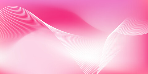 Wall Mural - abstract pink gradient background with shining lines waves. minimalist background for banner, poster