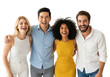© PNG-RIVER - Diverse group of friends laughing and embracing isolated on transparent background