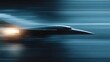 © horizon - Sleek hypersonic aircraft viewed from the side inside a wind tunnel, glowing with reentry heat. The background is a clean, contrasting solid blue.