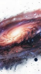 Wall Mural - a colorful representation of a spiral galaxy with many stars, ideal for use in astronomy-themed desi