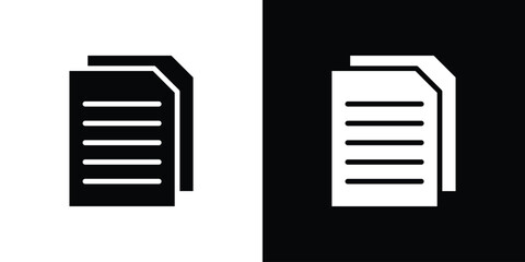 Document Icon in Black and White with Simple Design