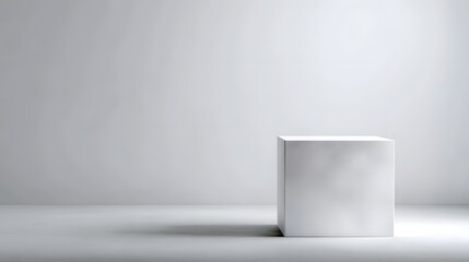 Wall Mural - white podium against a clean background with soft lighting and sharp focus