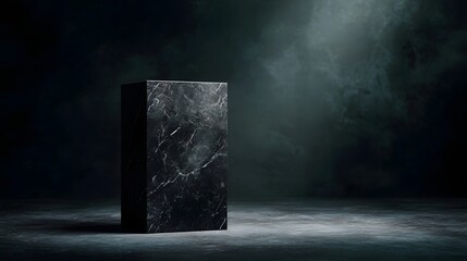 Wall Mural - Marble podium in a dark cinematic lighting environment