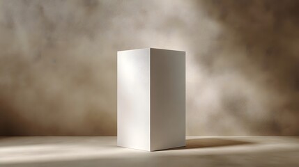 Wall Mural - white ceramic podium with warm soft lighting