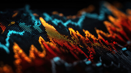 Wall Mural - digital financial marketing and business investment illustrated with growth graphs and data