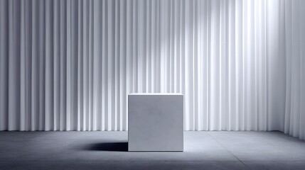 Wall Mural - minimalist podium in a modern high studio setting