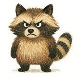 너구리, 크레용 아트 일러스트, jpeg (Common raccoon dog, crayon art Illustration, jpeg)