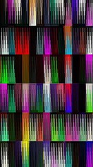 Wall Mural - 3D animation vertical beautiful video colorfull abstract bright light energy 4K of smooth lines waves glittering light effect for background