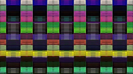 Wall Mural - beautiful video colorful abstract bright light energy 4K of smooth lines waves glittering light effect on black background	