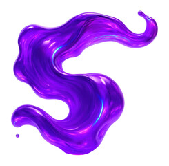 Wall Mural - blurred purple liquid shape with neon holographic glow.