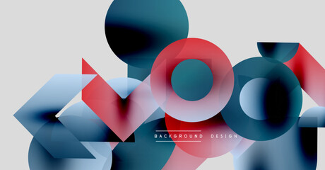Wall Mural - abstract geometric shapes overlap, creating vibrant color gradients. modern design elements suggest 