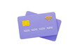 © Designer-Rony - 3D purple credit cards with chip and contactless payment wifi symbol. Isolated on transparent background, png