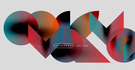 Wall Mural - abstract shapes overlap, creating vibrant color gradients. modern design with text background design