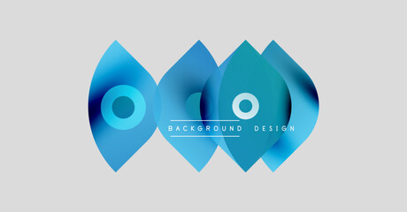 Wall Mural - abstract blue shapes overlap, creating dynamic visual effect. modern design elements suggest technol