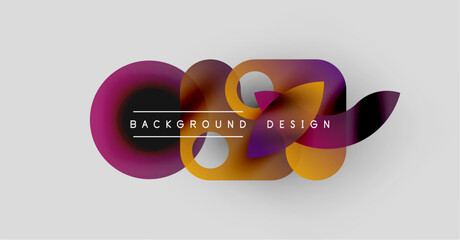 Wall Mural - abstract colorful shapes overlap, creating dynamic background design. gradient hues blend, offering 
